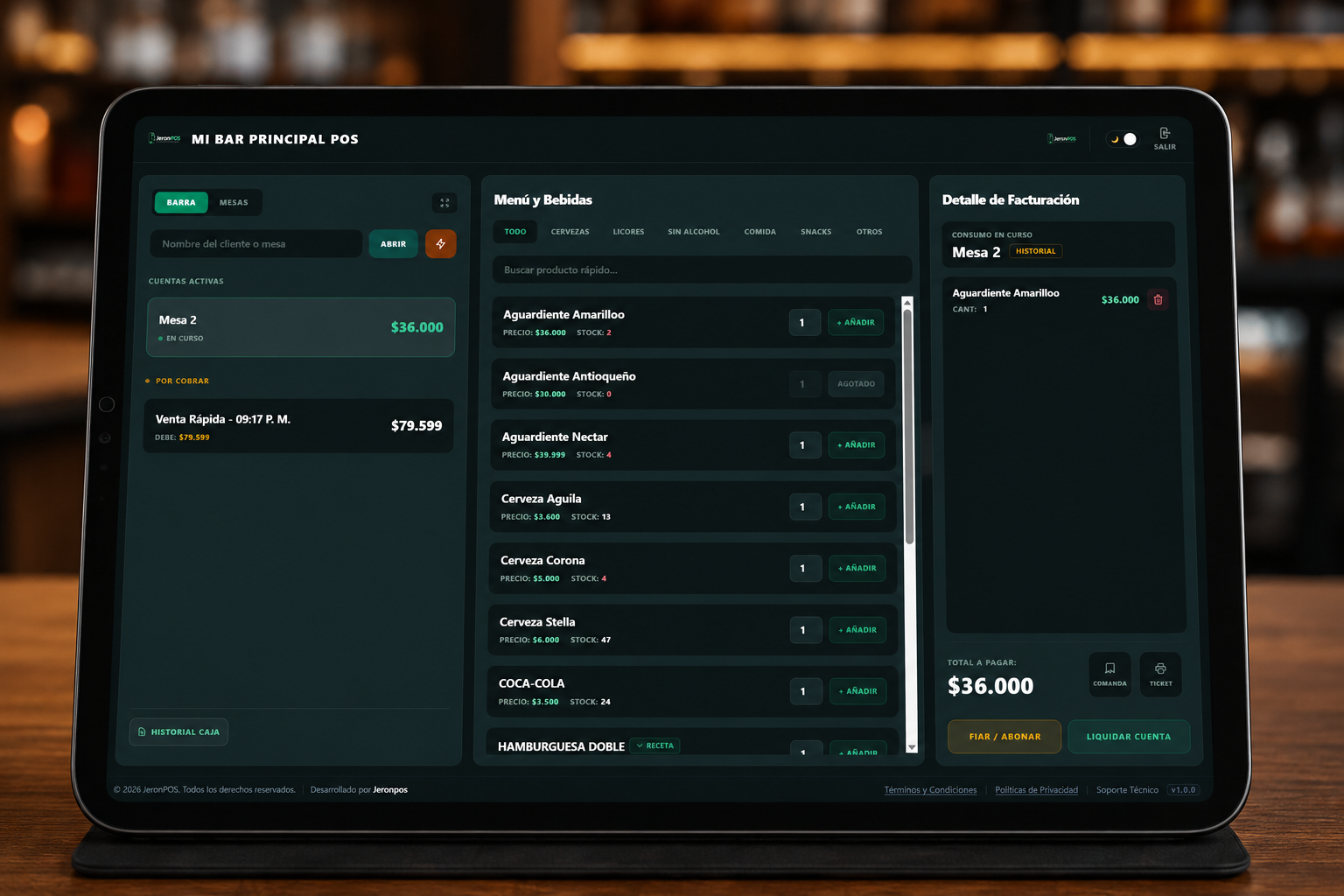 Dashboard JeronPOS